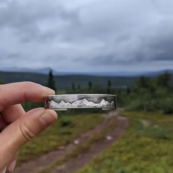 silverarmband unisex bergskedja
