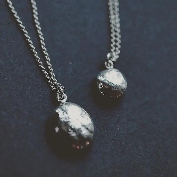 silver necklace moon